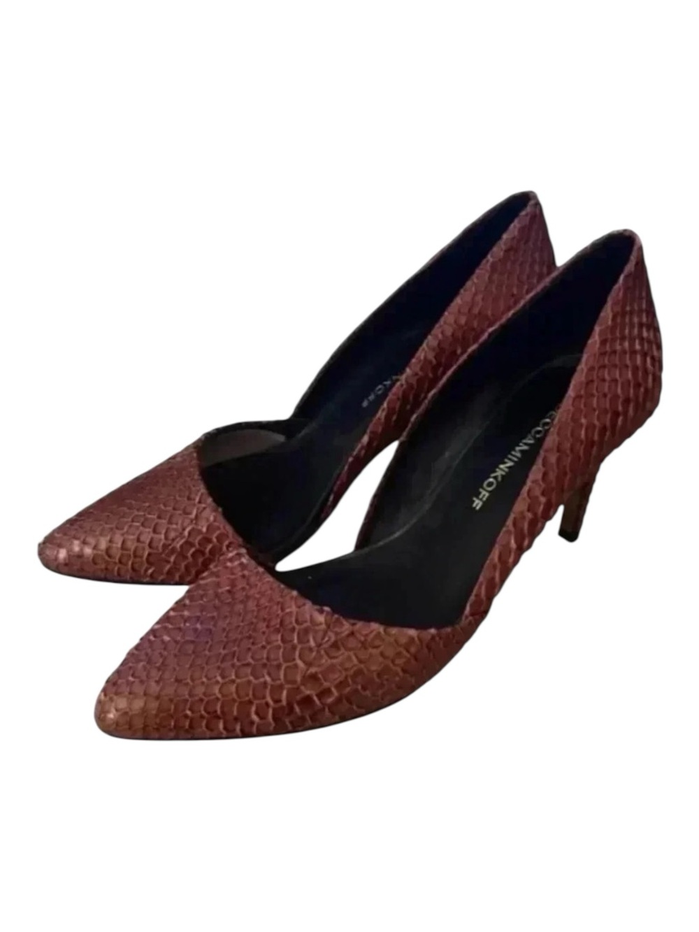 Rebecca Minkoff Paprika Python Brie D’Orsay Pumps Snake Skin Heels